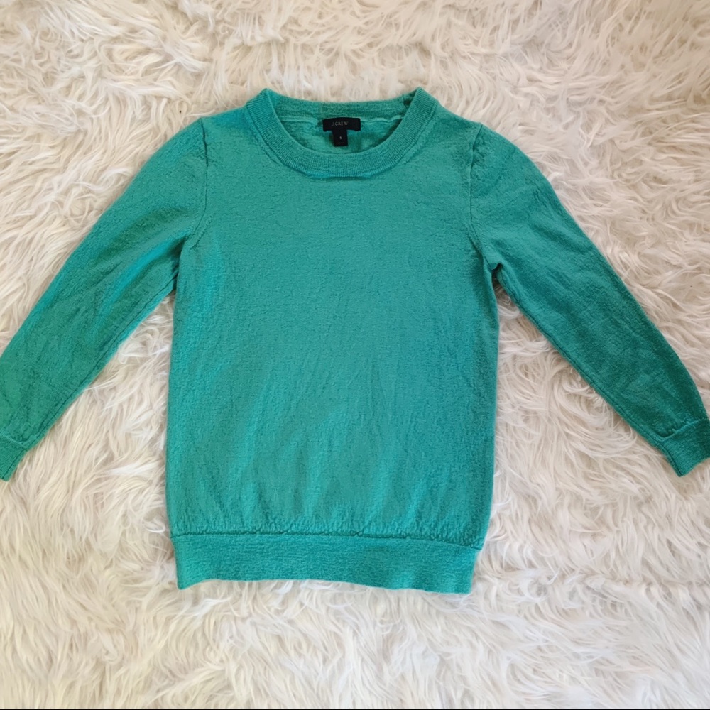 J CREW | Small green half sleeve sweater